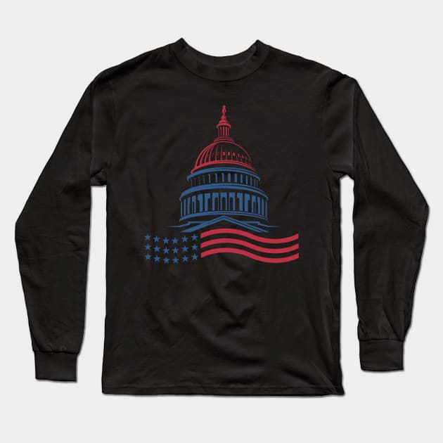 Capitol Building Long Sleeve T-Shirt by D's Tee's